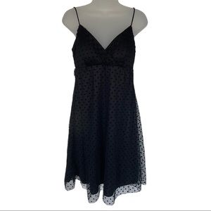 Black Dress V Polka Dot Mesh Wedding Party Burnout HOCO Mini Y2K Babydoll Punk